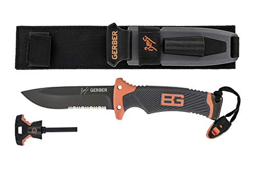 Gerber Bear Grylls Outdoor/Survival-Messer mit Teilwellenschliff, Fixed Blade Ultimate, Klingenlänge: 12 cm, Rostfreier Stahl, 31-000751