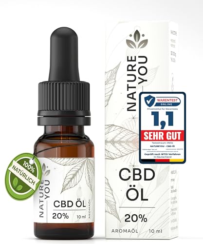 NatureYOU® CBD Öl 20% - Vollspektrum - CBD Tropfen mit 2000mg Cannabidiol - Deutsches Qualitätsprodukt - 10 ml