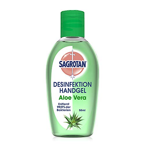 Sagrotan Hand-Desinfektionsgel mit Aloe Vera – Desinfektionsmittel für die Hände in praktischer Reisegröße – 1 x 50 ml