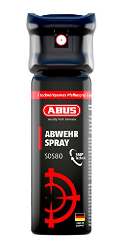 ABUS Abwehrspray SDS80 Pfefferspray zur Selbstverteidigung - Jet-Sprühstrahl - 5 Meter Reichweite - KO Spray - 78094