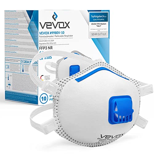 VEVOX® FFP3 Masken - Im 5er Set - mit Komfort Plus Abdichtung - Atemschutzmaske FFP3 mit Ventil - Für den zuverlässigsten Schutz